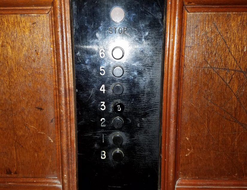 Old Elevator Panel Inside cab at Calfornia St.